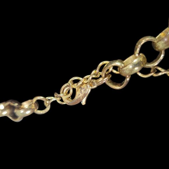 Chainmail Necklace Gold Tone Chain Link Mesh Bib Maille Draped Honeycomb Loops - Picture 10 of 12